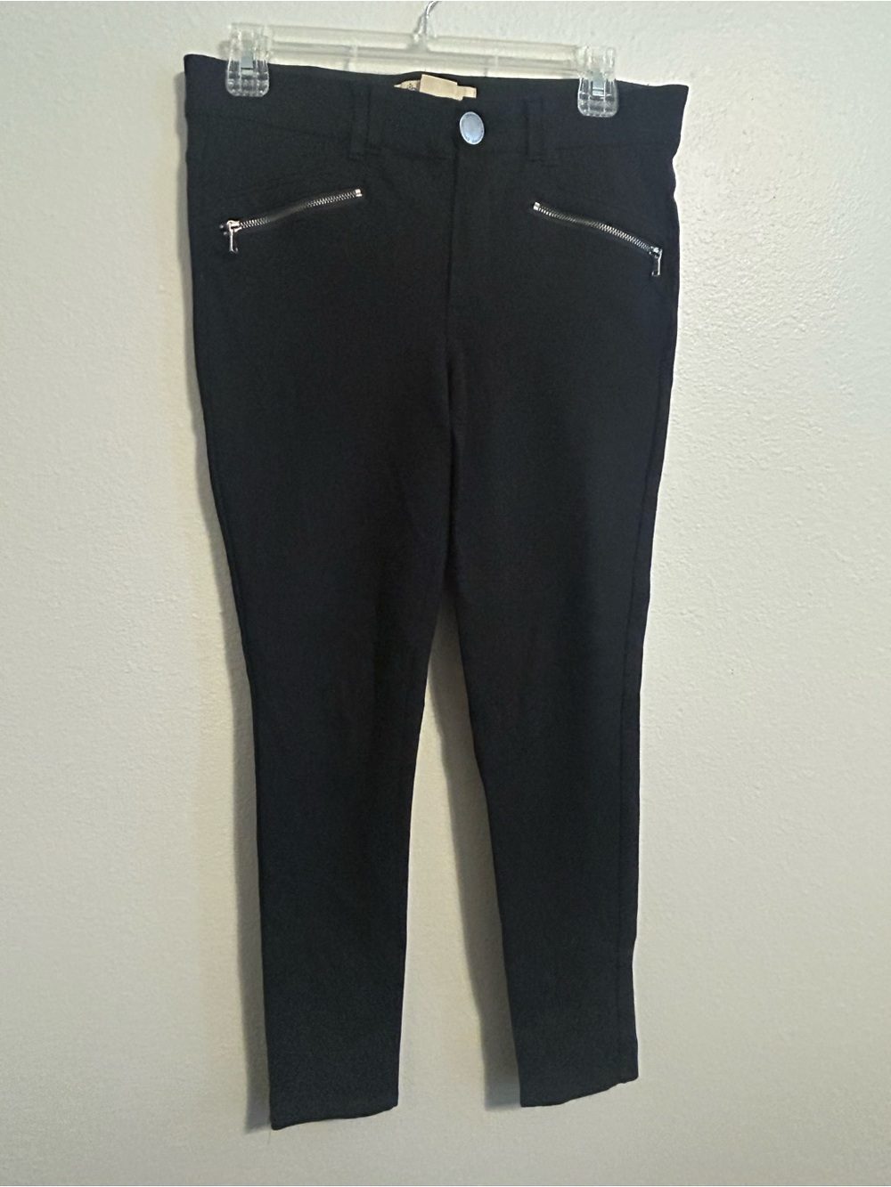 Democracy Black Slim Zip-Front Chinos women’s size 8